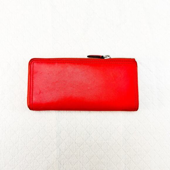 Coach Leather Coral Zippered Organizer Wallet Clutch - Picture 2 of 6